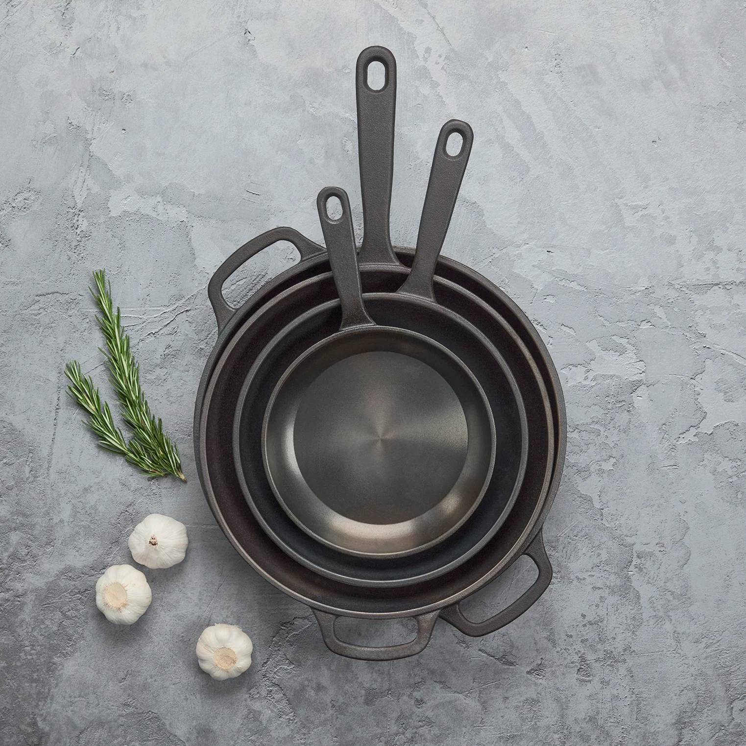 8" Smooth Cast Round Pre-Seasoned Cast Iron Skillet Fry Pan - Image 5